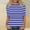 Purple, variant on BLTIBY Womens 3/4 Sleeve Shirts Spring Fall Striped Printed Round Neck Top Fashion Comfortable Loose Pullover Blouse Blue M