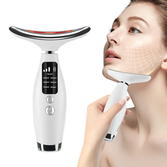 Face and Neck Massager, 7-in-1 Multifunctional Facial Massager Tool with 7 Modes & 3 Levels, Portable Facial Skin Care Tools, Beauty Device for Home Travel