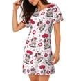 thumbnail image 2 of Haiem Caring Cow Print Women’s Short-sleeved Nightdress – Comfortable and Loose-Fit Sleepwear, Soft Cotton Sleep Shirt for Relaxing, Casual Nightdress, 2 of 6