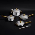 thumbnail image 1 of Our Place Titanium Pro Cookware Set (10 piece) Our non-toxic, chef-approved titanium cookware set Chrome/Gold, 1 of 1