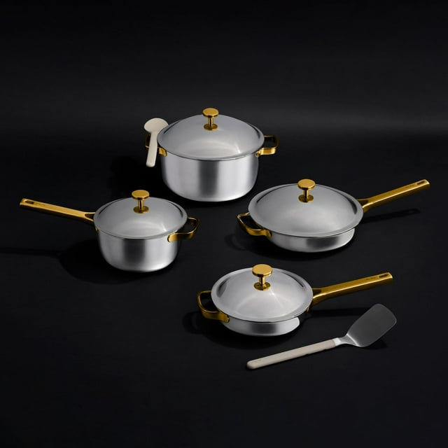 Our Place Titanium Pro Cookware Set (10 piece) Our non-toxic, chef-approved titanium cookware set Chrome/Gold