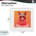 thumbnail image 4 of Stupell Industries Contemporary Retro Glasses Cat on Orange White Framed Print Under Glass, 16 x 16, by Roozbeh, 4 of 8