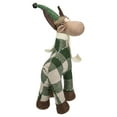 thumbnail image 4 of Northlight Buffalo Plaid Standing Moose Christmas Decoration - 14" - Green and Brown, 4 of 6