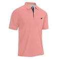 thumbnail image 4 of Mens Polo Shirts Work Business Slim Fit Short Sleeve Golf Casual Tops Button Up Collared Performance Moisture Wicking Dress Shirts for Men Light Pink XXXXL, 4 of 5