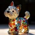 thumbnail image 4 of LED Table Lamp For Bedroom With Stained Glass Dog Design Resin Body USB Powered Night Light 6.7 in x 6.7 in, 4 of 9
