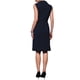 thumbnail image 3 of Vestido de lápiz sin mangas para mujer INSPIRE CHIC con solapa muesca, vestido formal de trabajo en color azul marino, 3 of 5