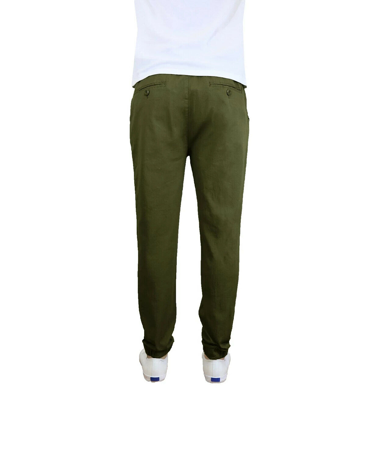 Galaxy By Harvic Men's Basic Stretch Twill Joggers Green Size Large