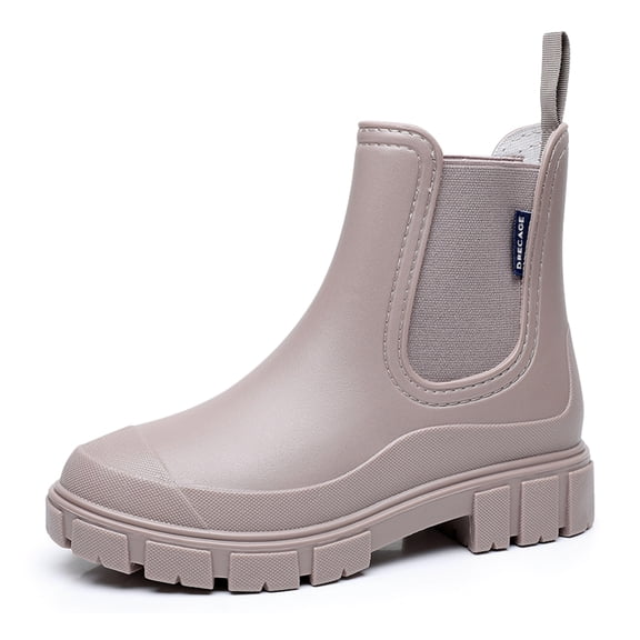 Sogetch Womens Short Rain Boots Waterproof Ankle Chelsea Boots Slip-Resistant Garden Shoes