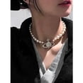 thumbnail image 2 of Collar de perlas Gentle Diamond Planet para mujer, gargantilla vintage de lujo ligera de alta gama, cadena de lana para el cabello, 2 of 6