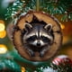 thumbnail image 4 of Adornos para árbol de Navidad | Colgantes de animales | Decoraciones colgantes planas de acrílico 2D para la decoración navideña | Juego de 6 con búhos y mapaches, 4 of 5