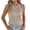 Khaki, variant on Womens Halter Neck Tanks Tops Sleeveless Crochet Knit T Shirts Relaxed Fit Y2k Fashion Summer Daily Wear Black M