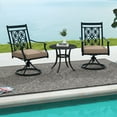 thumbnail image 2 of Gymax Patio Metal Swivel Chairs Set of 2 Fabric Bistro Rocker Chairs w/ Curved Armrests, 2 of 9
