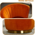 thumbnail image 6 of Tabaray Swivel Barrel Chair,Mid Century Modern Accent Chair,Fluffy Velvet Upholstered Comfy Armchair,Round Sherpa Chair with Gold Base for Nursery,Living Room,Bedroom,Office,Waiting Room, Orange, 6 of 18