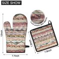 thumbnail image 6 of Mixed Ethnic Pattern Kitchen Oven Mitt and Pot Holder Sets 2 Pcs for Baking, Cooking and Grilling, Heat Resistant Up To 392 °F, 6 of 7