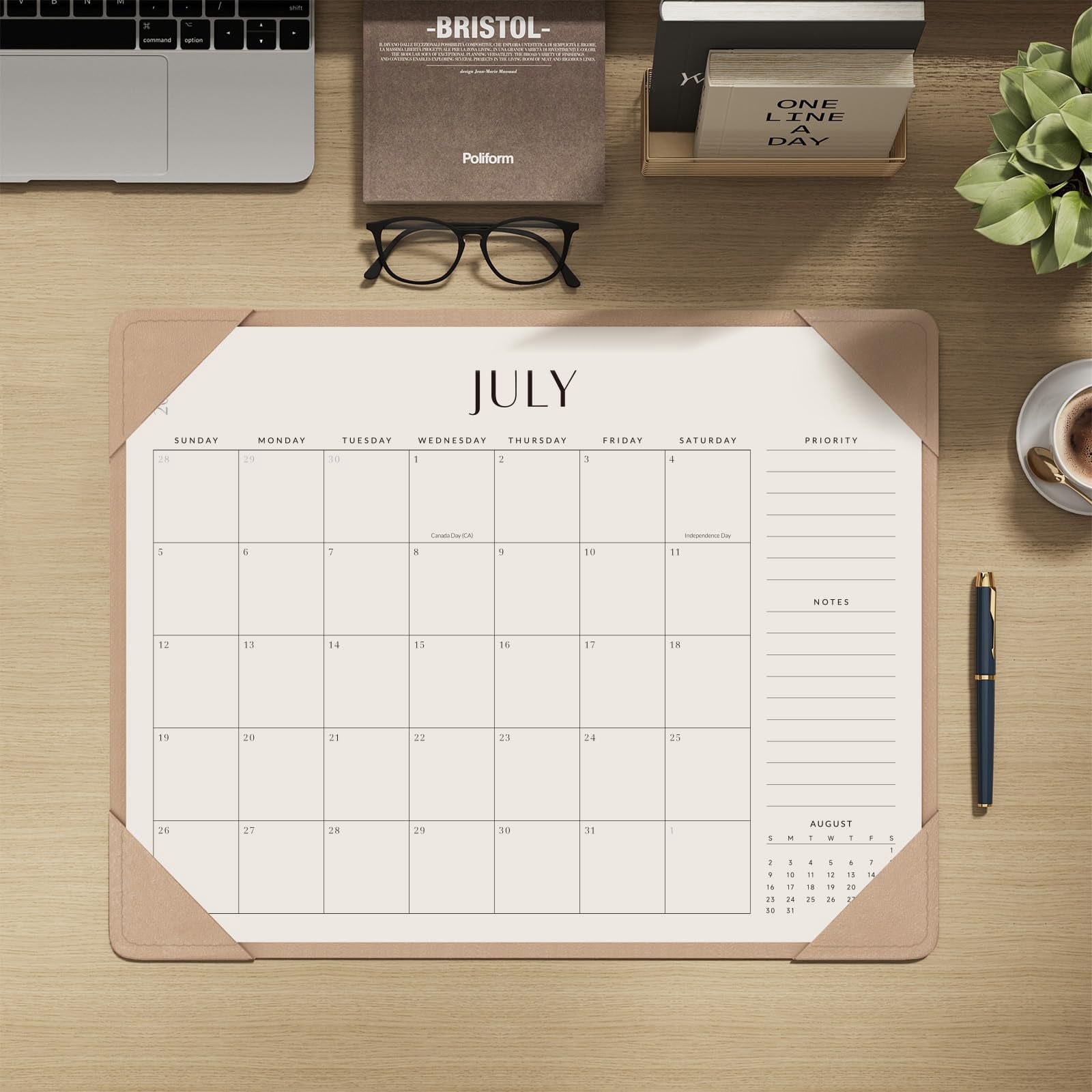 Desk Calendar 2026 - 2027 With Desktop Mat  Large Pad From Now To June 2027 22x17 Inch Blotter For Home Office And School Easy Planning Gift The Holidays Apricot