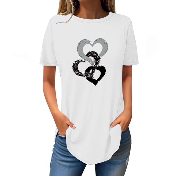 Camisetas de Manga Corta para las Mujeres Cuello Redondo Casual 3/4 Camiseta de Manga, Ligera Imitación de Algodón Cuatro Estaciones Top para el Hogar Y el Uso Diario