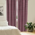 thumbnail image 2 of Ambesonne Checkered Curtains, Geometric Old Tartan, Pair of 28"x63", White Black Pink, 2 of 5
