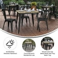 thumbnail image 3 of Flash Furniture Declan Commercial Grade Indoor/Outdoor Dining Table, 31.5" Square All Weather Brown Poly Resin Top with Black Steel Base, 3 of 11