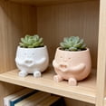 thumbnail image 2 of Colorful Smiley Face Succulent Pot 4 Inch Durable Decorative Ceramic Organizert Pot Creative Desktop Organizerter Small Indoor Organizert Holder for Home Office Tabletop Decor White 1 Pack, 2 of 6