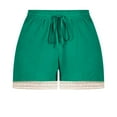 thumbnail image 6 of Stephy Women's Shorts 2025 Summer Casual Cute Ruffle Shorts Comfy Elastic Waist Drawstring Pleated Short, Green, S, 6 of 6