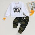 thumbnail image 2 of Xudanell Outfits Baby Boy Letter daddy's boy Print Long Sleeve Sweatshirt Pullover Tops + Joggers Pants Outfit Set, 2 of 5