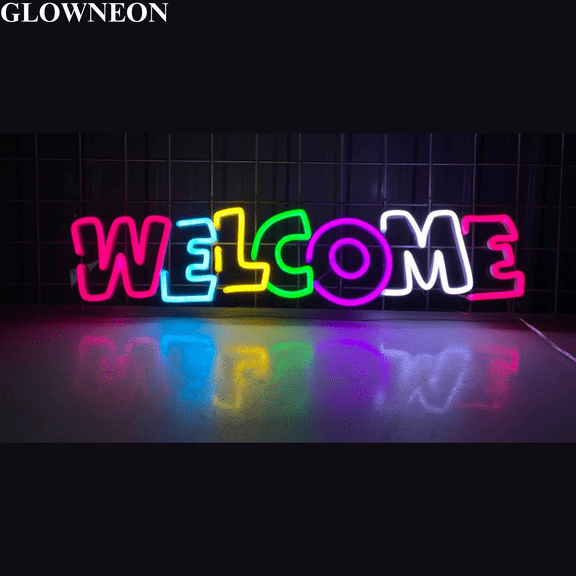 Glowneon Welcome Led Sign For Store Shop Decor, Business Neon Light