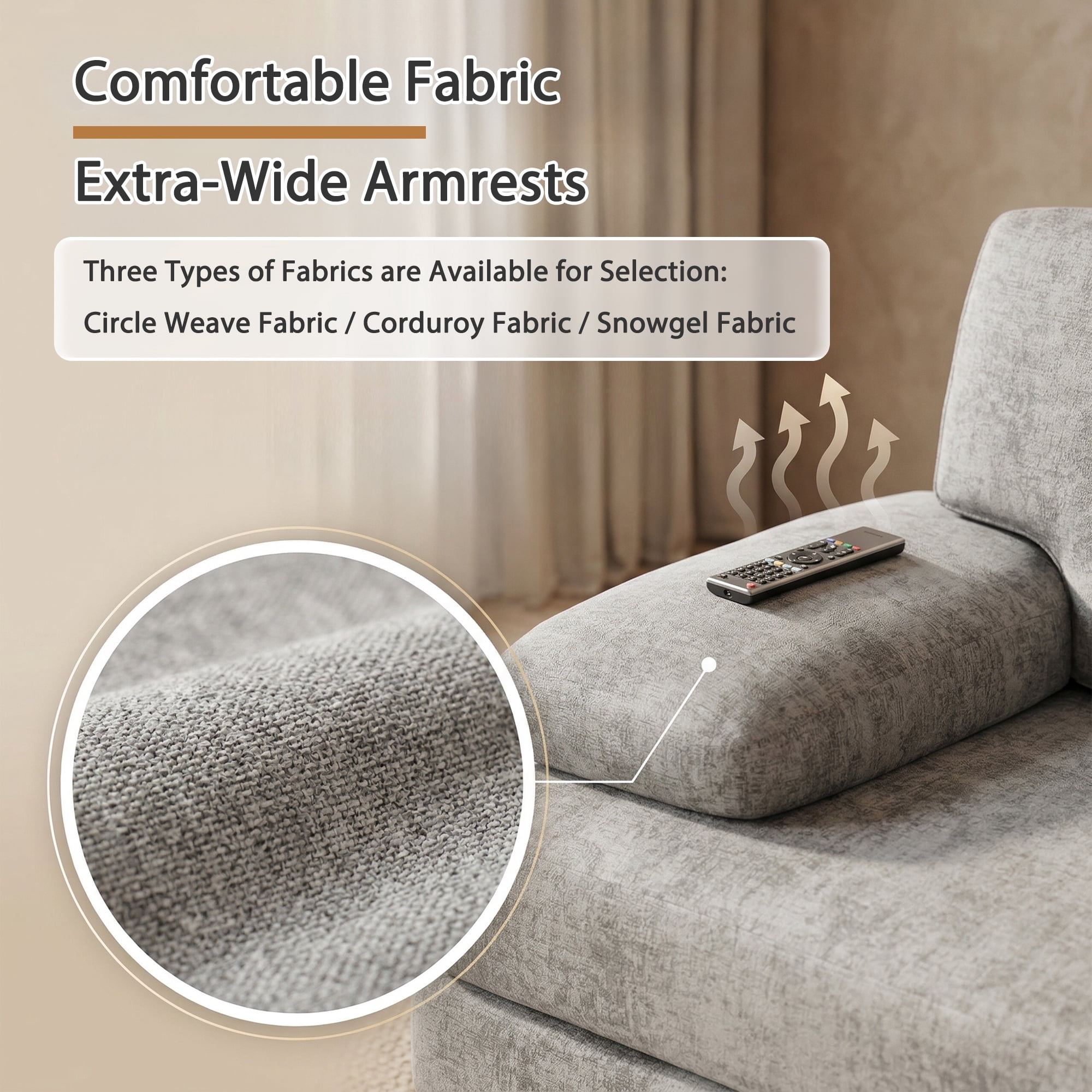Vineego U-Shaped Sectional Sofa with Double Chaise 4-Seat Modular Sofa Couch for Living Room,Chenille Gray