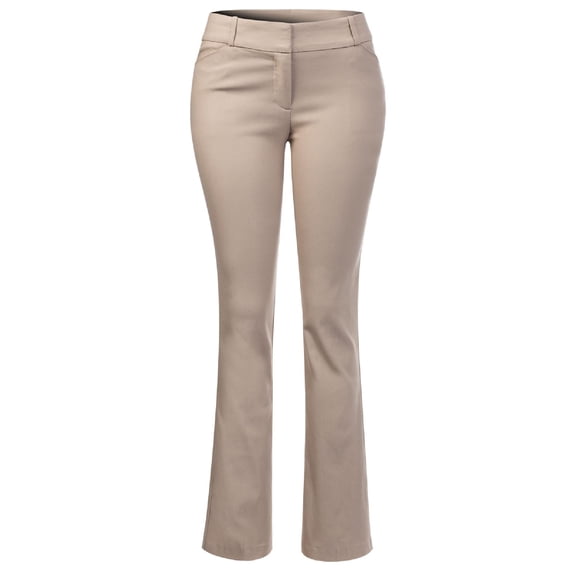 MixMatchy Women's High Waist Comfy Stretchy Bootcut Trouser Pants