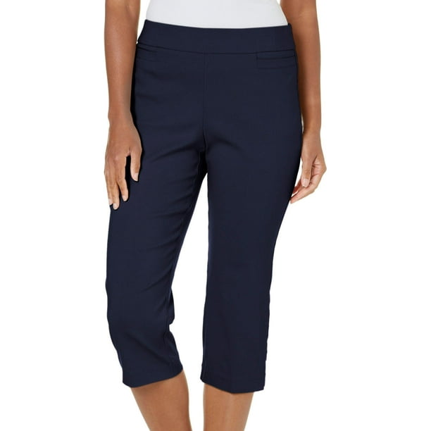 Coral Bay Coral Bay Womens Millennium Pull On Capris 12 Navy blue