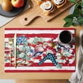 thumbnail image 2 of 4th of July Placemats Set of 4 Independence Day Star Botanical Red Striped Place Mats Indoor Wipeable Table Mats Washable Cloth Dining Table Placemats for Kitchen Holiday Party Home Decor 13x19 Inch, 2 of 9