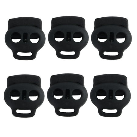

8 Pcs Spring Cord Locks Plastic Cord Fasteners Double Holes Toggle Stoppers Sliders Black