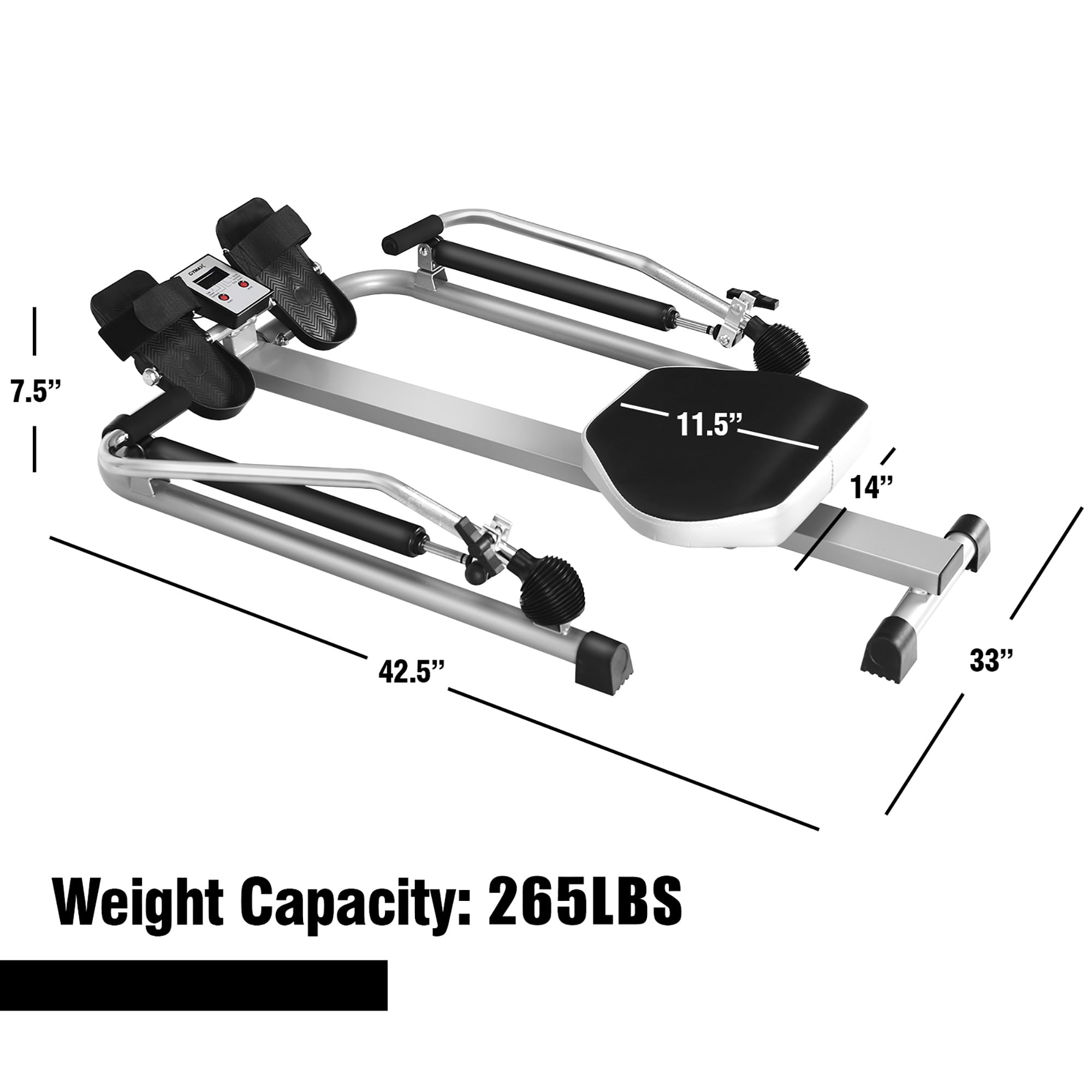 Gymax Exercise Rowing Machine Rower w/Adjustable Double Hydraulic Resistance Home Gym