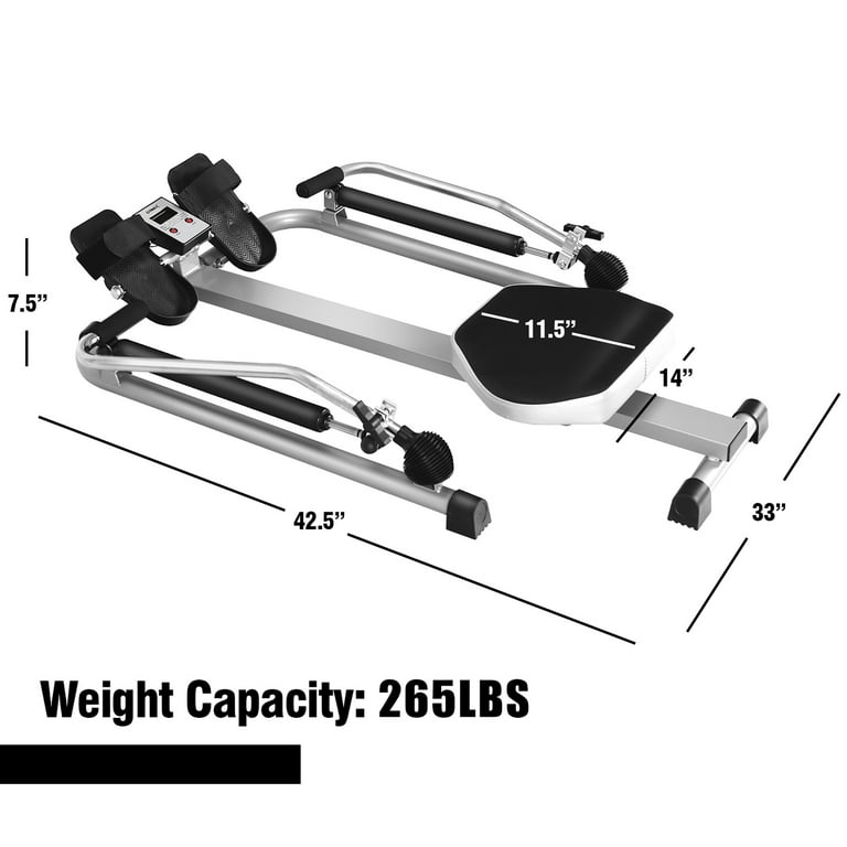 Gymax Exercise Rowing Machine Rower w Adjustable Double Hydraulic Resistance Home Gym