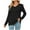 Black, variant on gakvbuo Fall Women Casual Solid Long Sleeve Ruffles Hoodie V-Neck T-Shirt Blouse