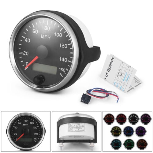 Universal 85mm Speedometer 0-160MPH Speed Gauge Meter For 12V/24V Car Truck