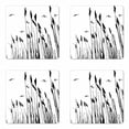 thumbnail image 1 of Dragonfly Coaster Set of 4, Wheat Field Autumn Agriculture Background Nature Harvest Bush Herbs Theme Art, Square Hardboard Gloss Coasters, Standard Size, Black White, by Ambesonne, 1 of 2