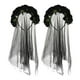 thumbnail image 1 of Black Floral Veil Halloween Headband Suitable for Weddings and Festivals Made of Mesh and Polyester Fabric with 2Pcs, 1 of 5