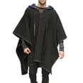 thumbnail image 1 of Qarigey Manto frío de otoño e invierno para hombre, abrigos portátiles para mantener el calor, chal con capucha, Poncho, ropa informal para Camisetas, 1 of 5