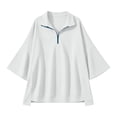 thumbnail image 7 of Guluxicc Women's Quarter Zip Sweatshirts Stand Collar 3/4 Sleeve Casual Loose Pullover Sweatshirts for Everyday Spring Fall Tops, 7 of 7