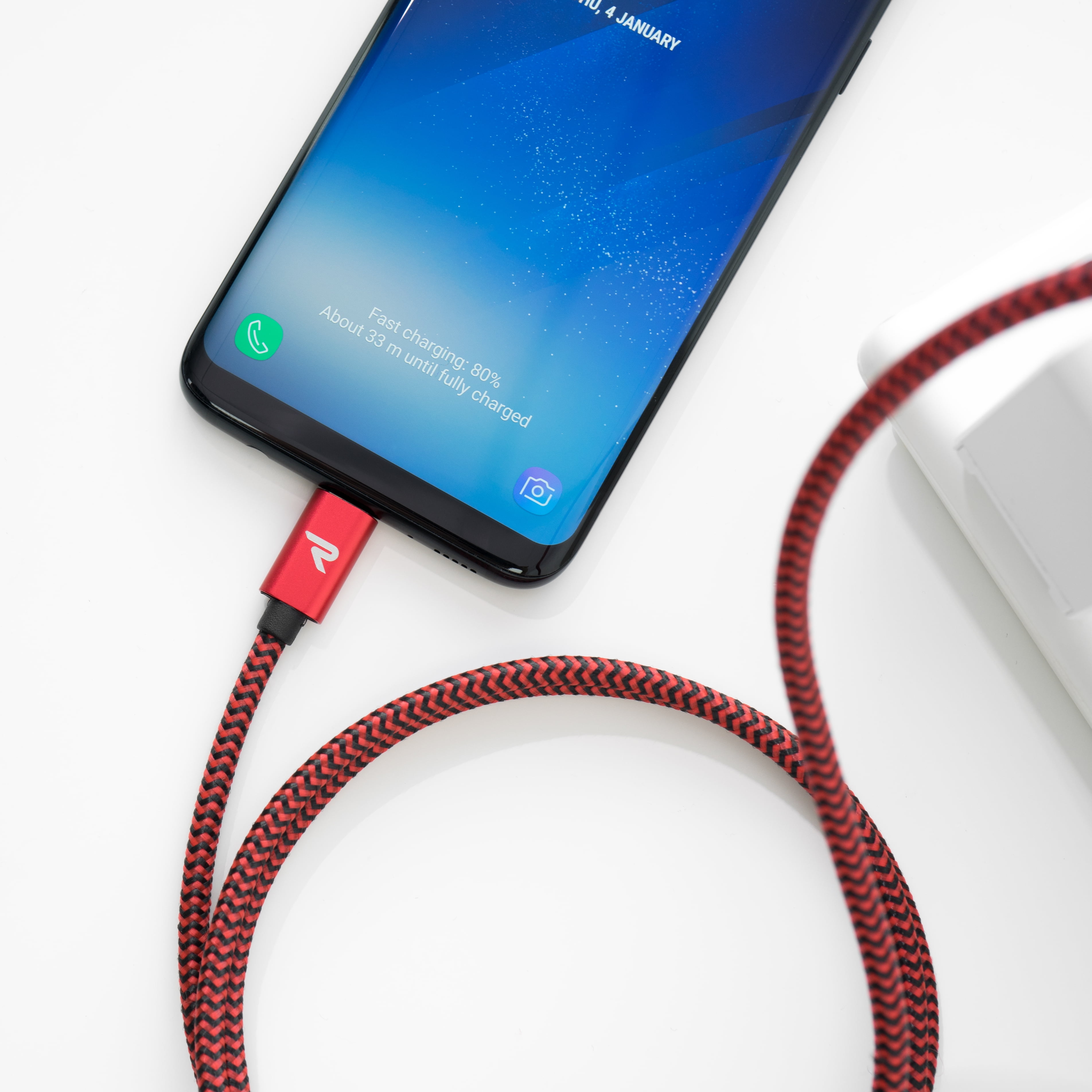 RAMPOW 10ft Braided Type C USB-C to USB-A Cable, Fast Charging Cable For  iphone 15 pro max Samsung Galaxy, Google Pixel