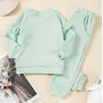 thumbnail image 3 of Kiijoy Little Girls Outfits Cotton Solid Ruffle Sweatshirt Sweatpants Set, Sizes 5-6, 3 of 3