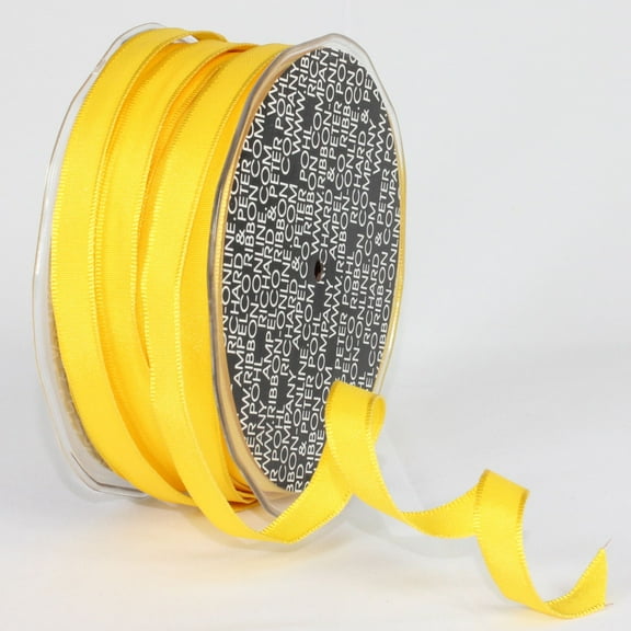 The Ribbon People Bright Yellow Solid Wired Ribbon 0.25" x 108 Yards