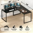 thumbnail image 4 of Mission 40-Inch Home Office Computer Desk, Rustic Brown, 4 of 9