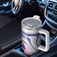 thumbnail image 6 of 40oz Tumbler with Handle and Straw, Vacuum Insulated Stainless Steel Travel Mug, Fits Car Cup Holder, Liquid & Marble Print, 6 of 6