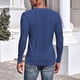 thumbnail image 3 of pstuiky manga larga de hombre, Camisa informal de manga larga con cuello en V y malla de color liso para hombre salir tops l, 3 of 6