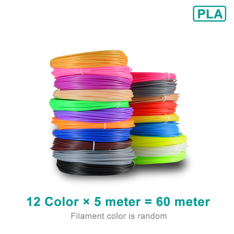 3D Printer Filaments 60 Meters 12 colors 3D Printing Pen Plastic Threads Wire 1.75 mm Printer Consumables 3D Pen Filament PLA