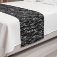 thumbnail image 2 of Dusty Blue Bed Runner, Monochrome Leaves Branches and Flowers Old Fashioned Garden Art, Decorative Accent Bedding Scarf for Hotels Homes and Guestrooms, King, Dark Grey Dimgray, by Ambesonne, 2 of 2