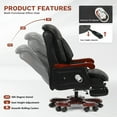 thumbnail image 5 of Jones Executive Chair with Massage Big and Tall Home Office Desk Chair Back Task Desk Chair Leather Soft Classic Luxury Boss Executive Swivel Office Chair, 5 of 15