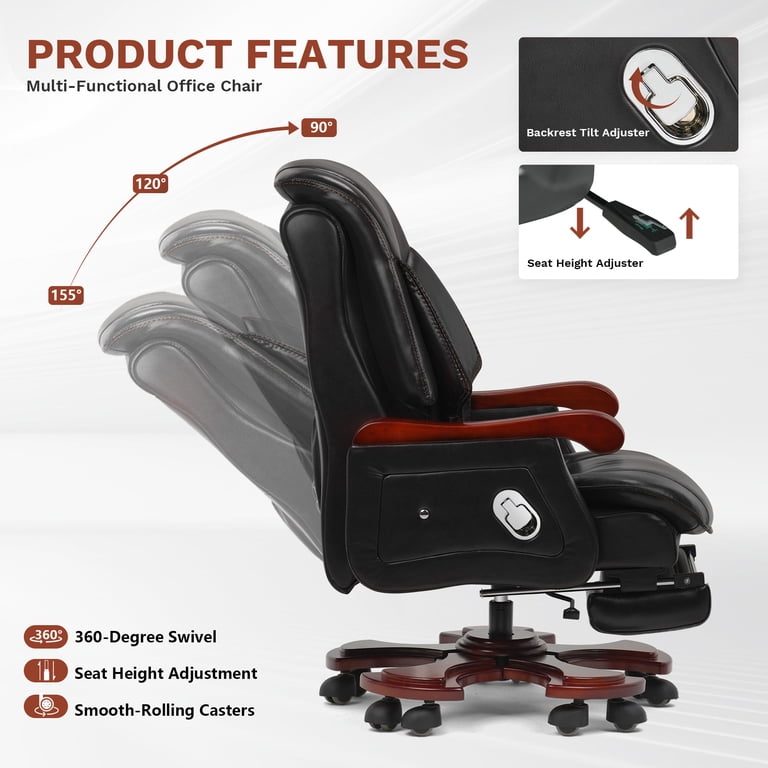 Jones Big & Tall Executive Chair with Massage, Ergonomic Design
