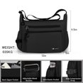 thumbnail image 6 of Crossbody Bag for Women Men Multi-Pocket Shoulder Purse Waterproof Lightweight Casual Travel Satchel Handbag,Black,319, 6 of 6